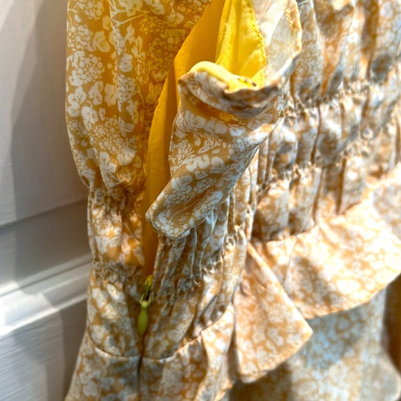 NWOT Polly Yellow and White Sundress - Picture 6 of 6